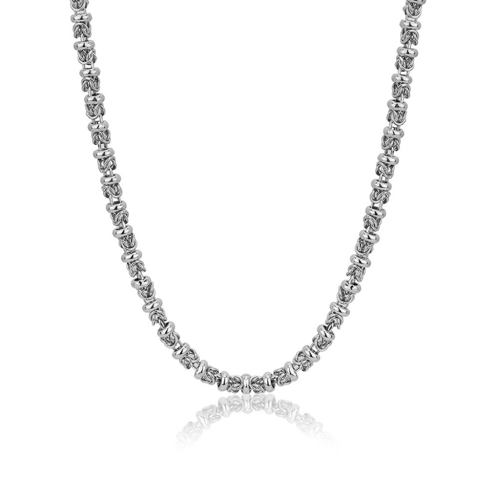 Vanbelle Sterling Silver Jewelry  Handmade Byzantine Chain Necklace - Picture 2 of 5